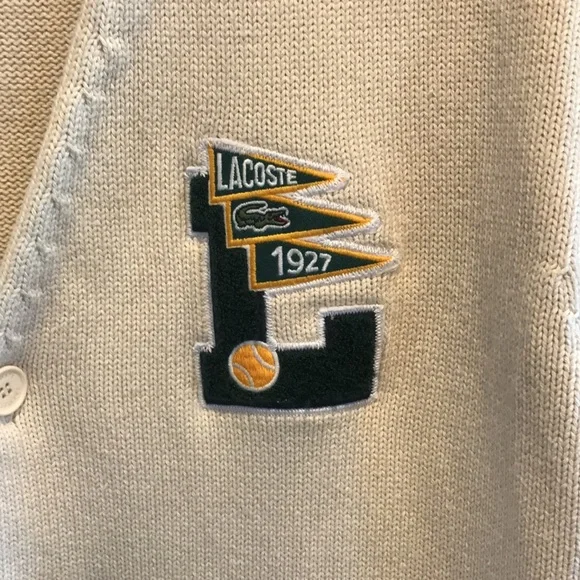 Lacoste Cream Cardigan with Black Accents - Picture 4 of 16